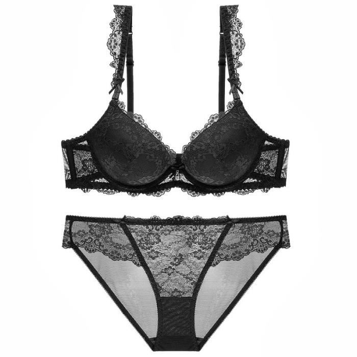 Ensemble Lingerie Femme Dentelle Froncee Pour Recueillir Les Seins