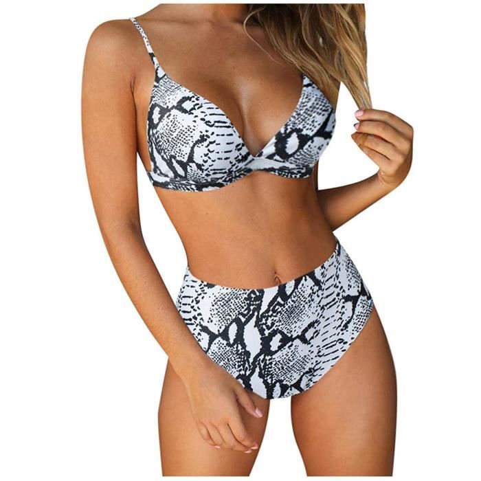 Maillot De Bain Push Up Rembourré Couleur Unie Femmes Maillots Bikini