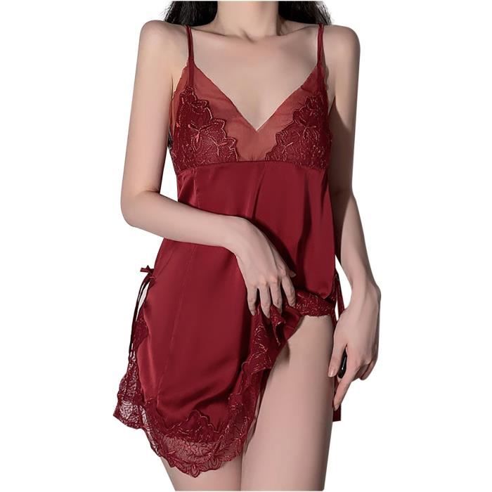 Nuisette Deshabille Mesdames Lingerie Sexy Pyjama En Filet Extensible