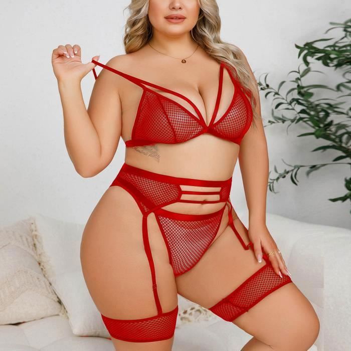 Ensemble De Lingerie Sexy Plus La Tentation De Perspective De Maille De Sous V Tements Sexy