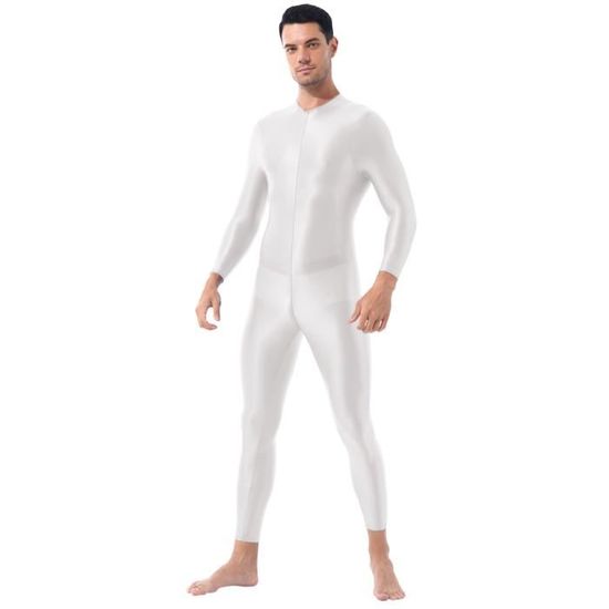 Yizyif Bodystocking Homme Sexy Collant Huile Brillant Lingerie Coquine