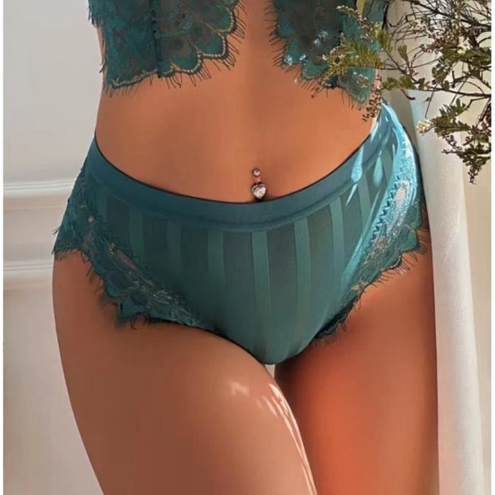 Ensemble Lingerie Femme KJEHOME Taille Haute Maille Ultra Fine Vert Vert Cdiscount