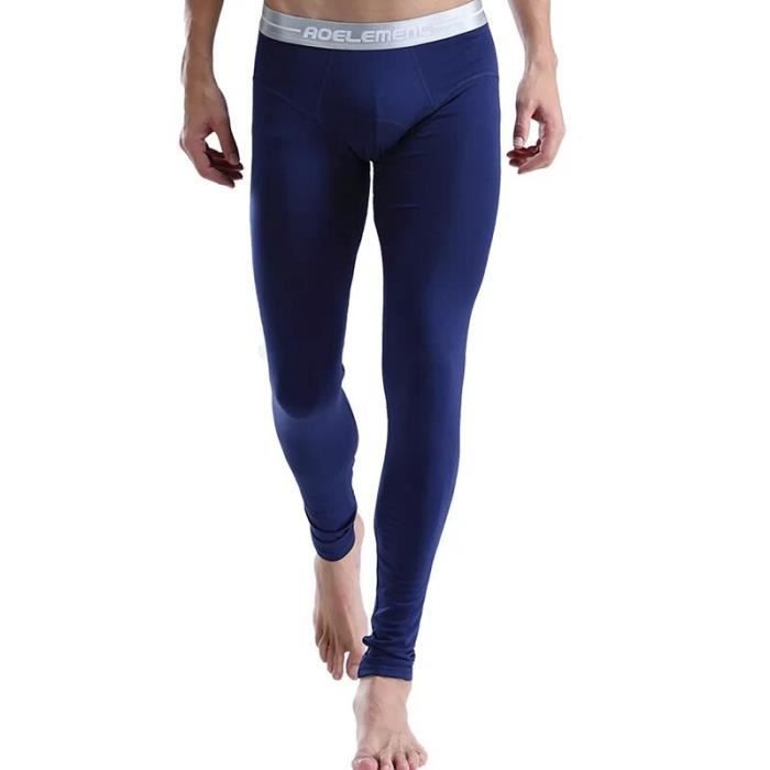 Ensemble De Lingerie Thermique Pour Homme Royal Blue Leggings Col