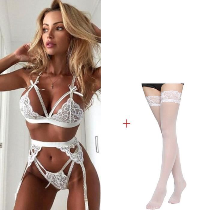 Ensemble De Lingerie Sexy En Dentelle Pour Femmes Soutiens Gorge
