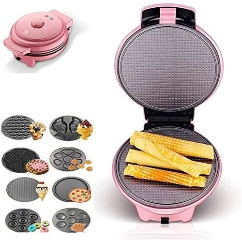 GAUFRIER GCE Gaufrier Donut Maker Brownie Snack Maker avec plaques antiadheacutesives Amovibles 8 en 1 de Plateaux de Cuisson te584