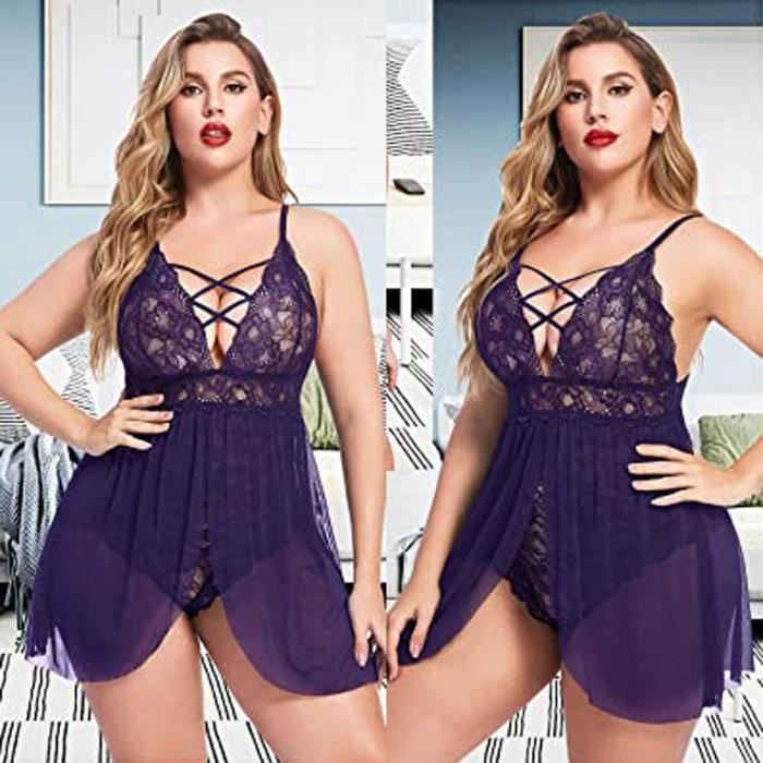 Ensemble de lingerie sexy sous vêtements féminins sexy dentelle maille