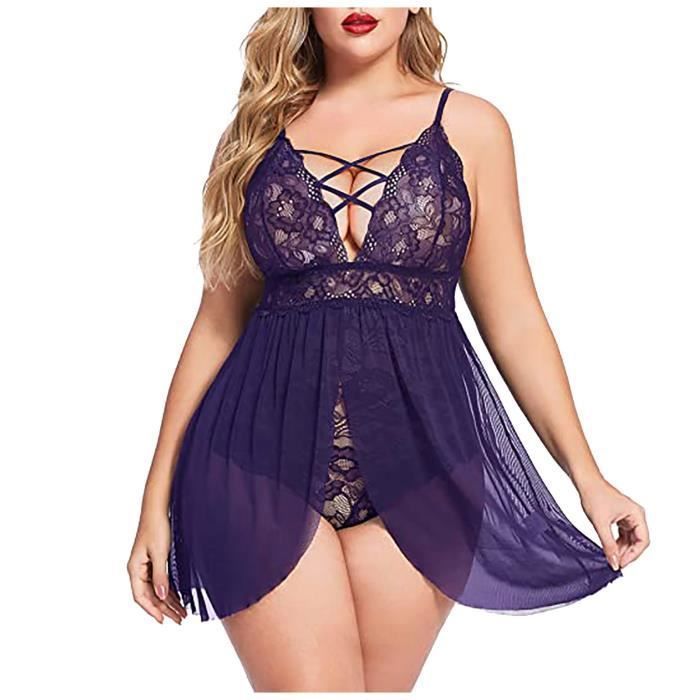 Ensemble de lingerie sexy sous vêtements féminins sexy dentelle maille