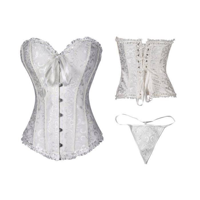Ensemble De Lingerie Sexy Pour Femme Corset Et String En Couleurs