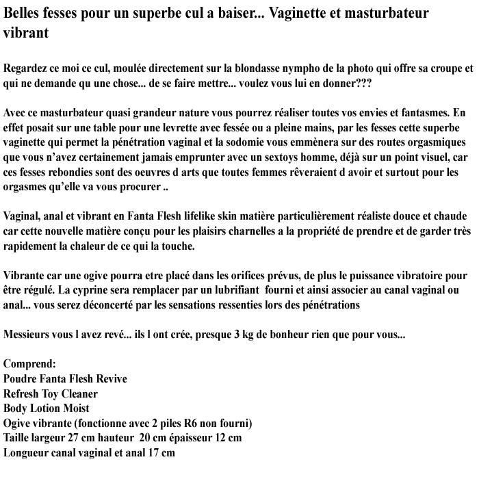 Vaginette Et Masturbateur Vibrant Sex Toys Homme Anal Et Vaginal