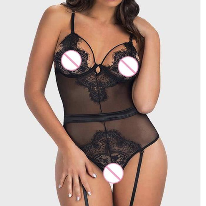 Femmes Lingerie Sexy Dentelle De Cils Plus La Taille Babydoll Vêtements