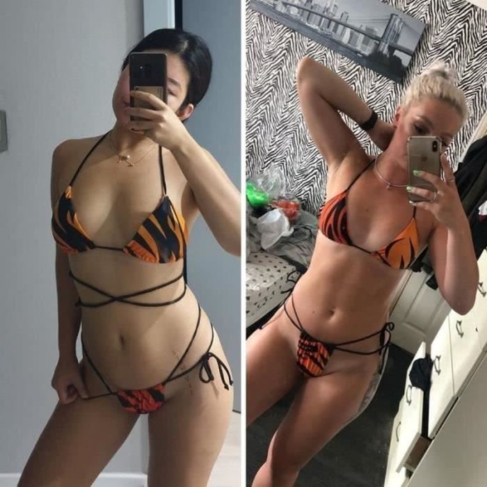 MAILLOT DE BAIN Bikini Femme 2 Pièces Dos Nu Maillots de Bain Sport