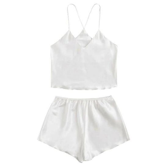 Femmes Sexy Lingerie V Tements De Nuit Satin Soie Babydoll Lace Up
