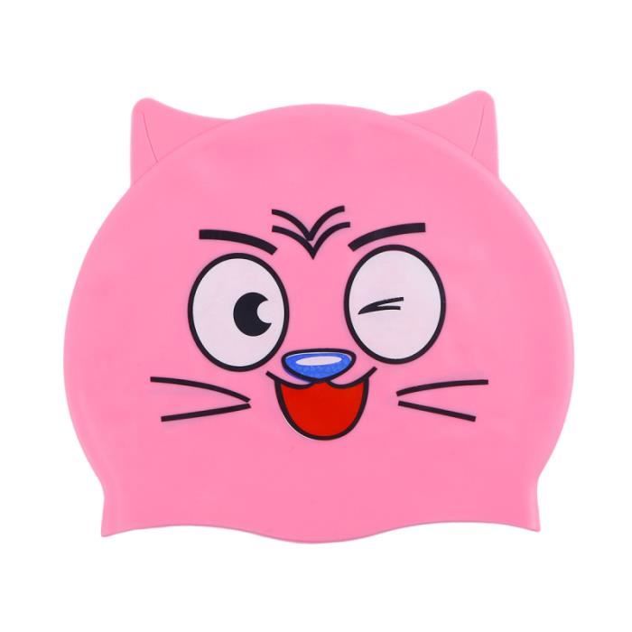 Bonnet de natation en silicone imperméable unisexe pour enfants de animal mignon pour garçons filles - PIECE DETACHEE PISCINE