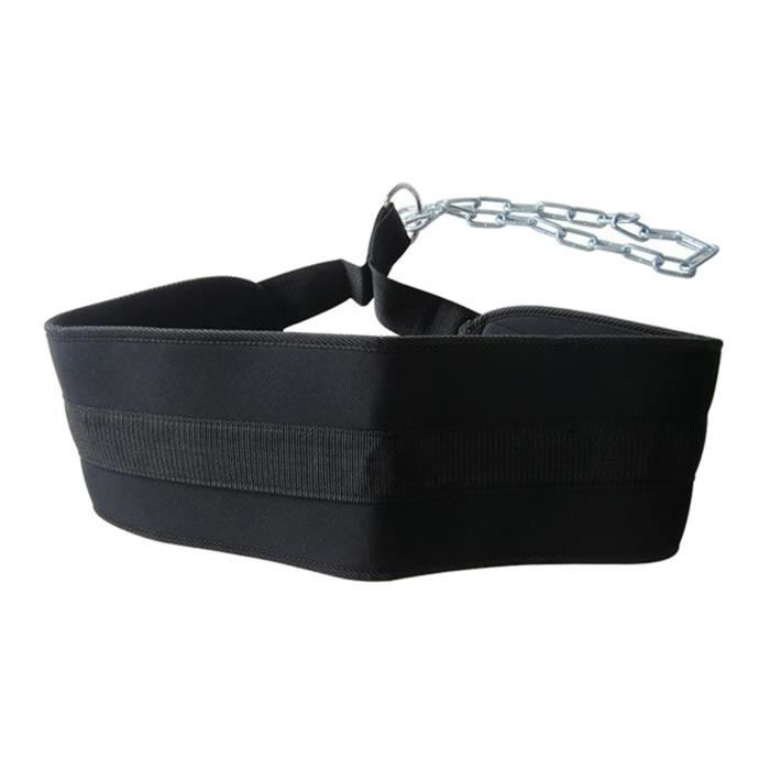 Fitness Dip Ceinture avec La Chaîne pour Haltérophilie, Tractions, Powerlifting, et Entraînement de Musculation, Anneau SIngle D