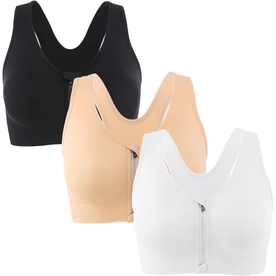 Pi Ces Soutien Gorge De Sport Brassi Re Femme Avant Zipper Lingerie
