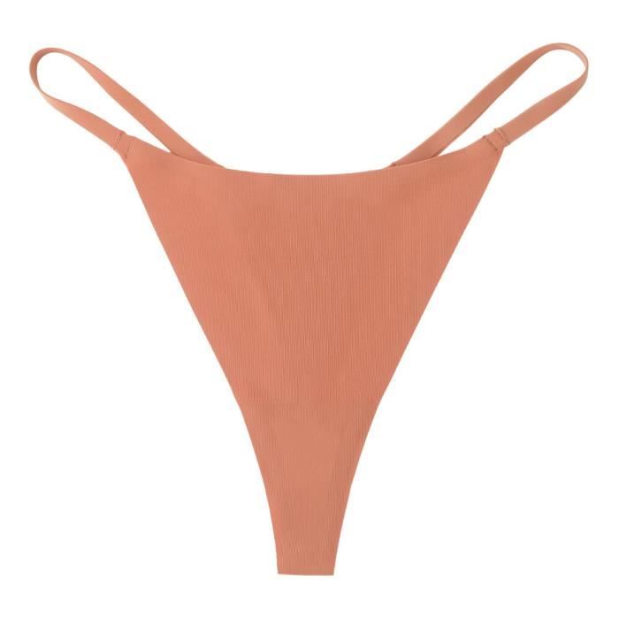 Culotte slip culotte tanga en soie glacée pour femme Sexy sans couture string Lingerie taille