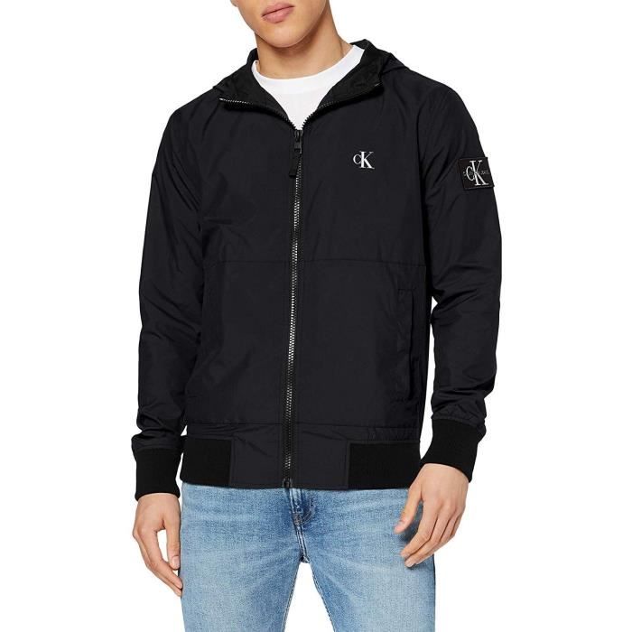 CALVIN KLEIN Blouson Blocking BAE Blanc et noir Homme