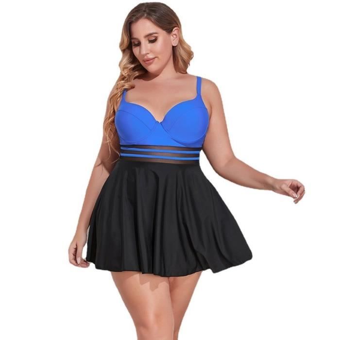 Femme Maillot De Bain Fendu Amincissant Grande Taille Bikini Robe