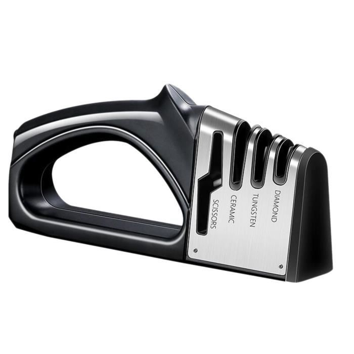 Aiguiseur,Aiguiseur de Couteaux 4 Étapes,Couteau 4 En 1 Et Aiguiseur Ciseaux Avec Diamant, Céramique, Tungstène, Ustensiles de