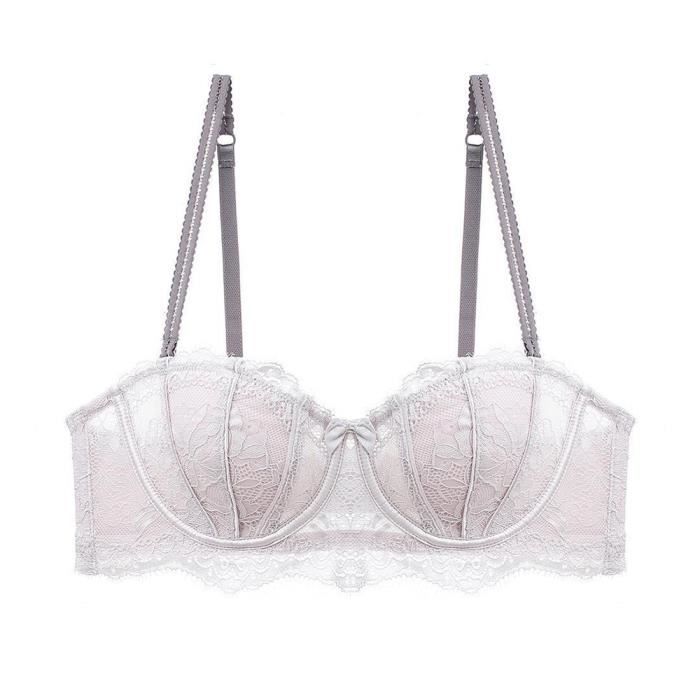 ENSEMBLE LINGERIE Femme Seins En Dentelle Couleur Unie Antiderapante Mode Polyvalente Sexy Noir