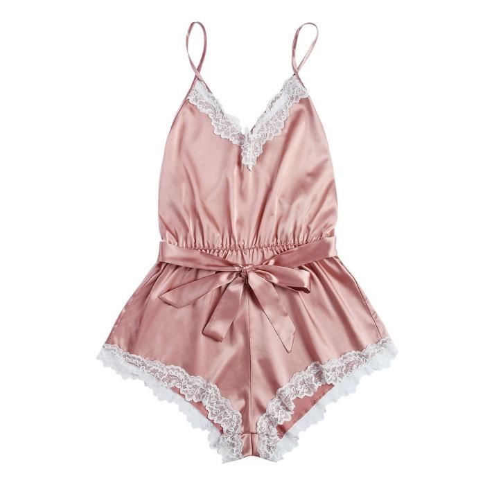 Nouvelle Mode Sexy Body Combinaison Dentelle Satin Soie V Tements De Nuit Lingerie Sous