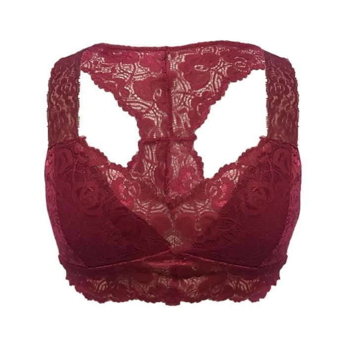 6PC Femmes Plus Size Gilet Crop Wire Free Bra Lingerie Sexy V Neck Underwear S 3XL L4127