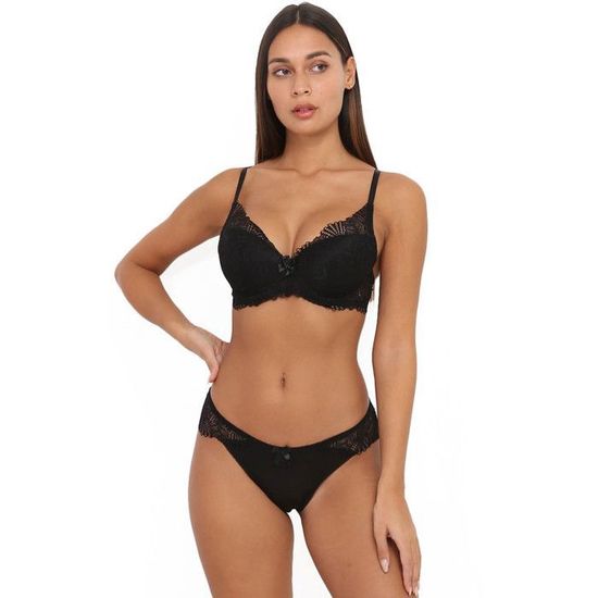 Ensemble Lingerie Push Up Dentelle Noir Cdiscount Pr T Porter