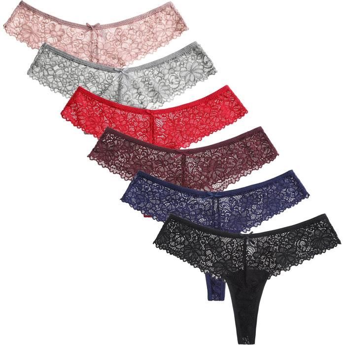 String En Dentelle Lot De Er Pack String Culottes Et Slips Dentelle Lingerie Sexy String