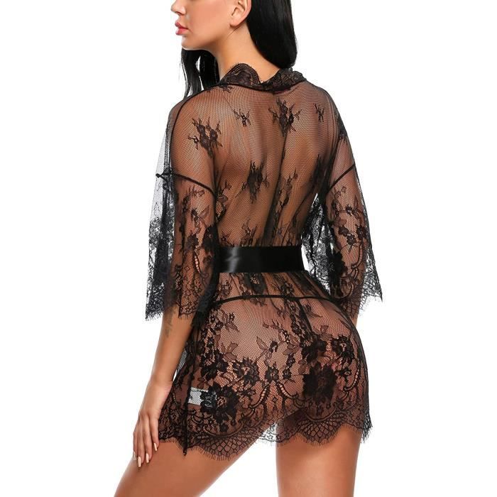 Lingerie érotique en dentelle pour femme YSTP Pyjama érotique en maille
