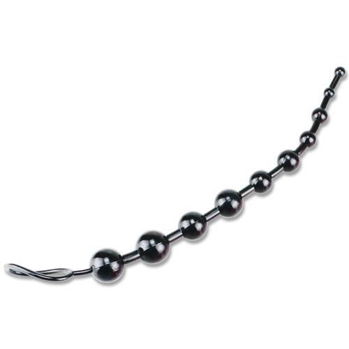 Le Noir Bouchon Anal En Caoutchouc Souple Perles Orgasme Long