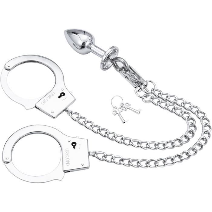 Sm Plug Anal Bondage Set Plug Anal Metal Menottes Metal Sm Menottes