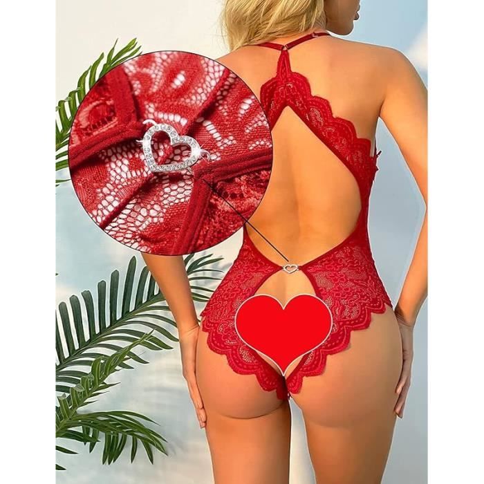 Lingerie Sexy Femme Erotique Body Dentelle sous Vêtements Décolleté en