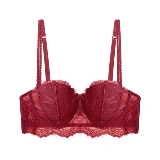 Ensemble Lingerie Femme Seins En Dentelle Couleur Unie Antiderapante