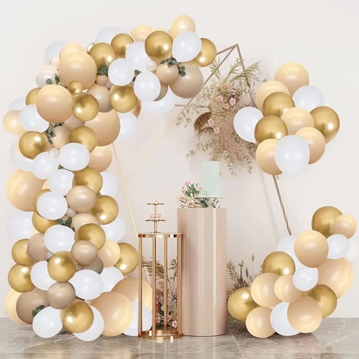 Blush Or Blanc Arche Ballon Anniversaire Nude Balloons Garland Kit Feuille De Eucalyptus Vigne