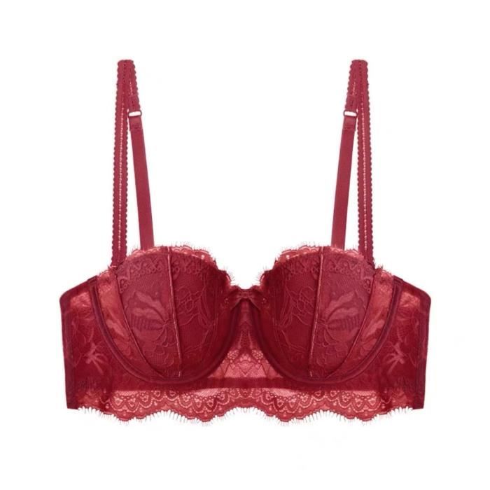 Ensemble Lingerie Femme Seins En Dentelle Couleur Unie Antiderapante