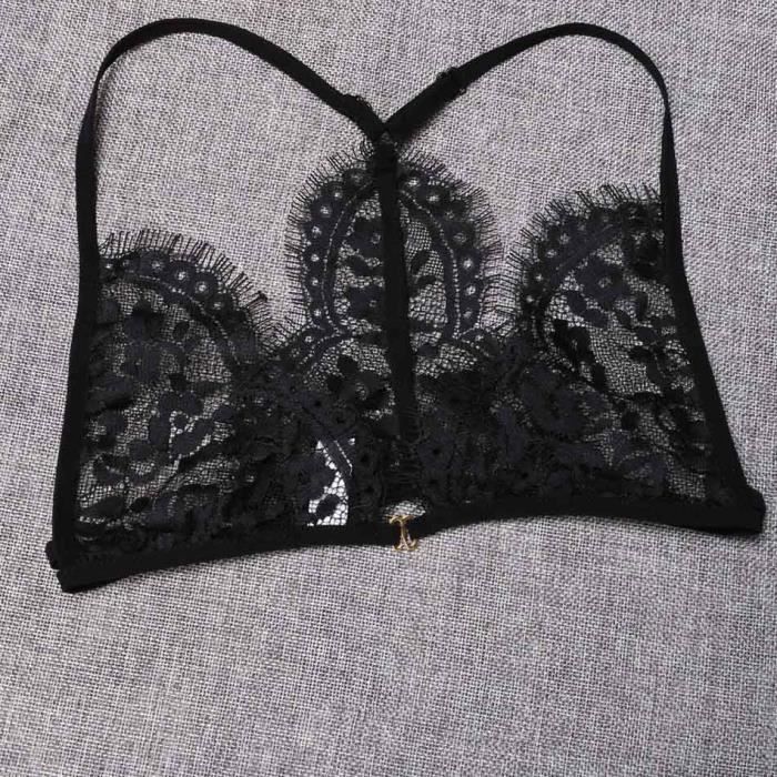 Sexy Soutien Gorge Creux Lingerie En Dentelle Sexy Bra Noir Cdiscount
