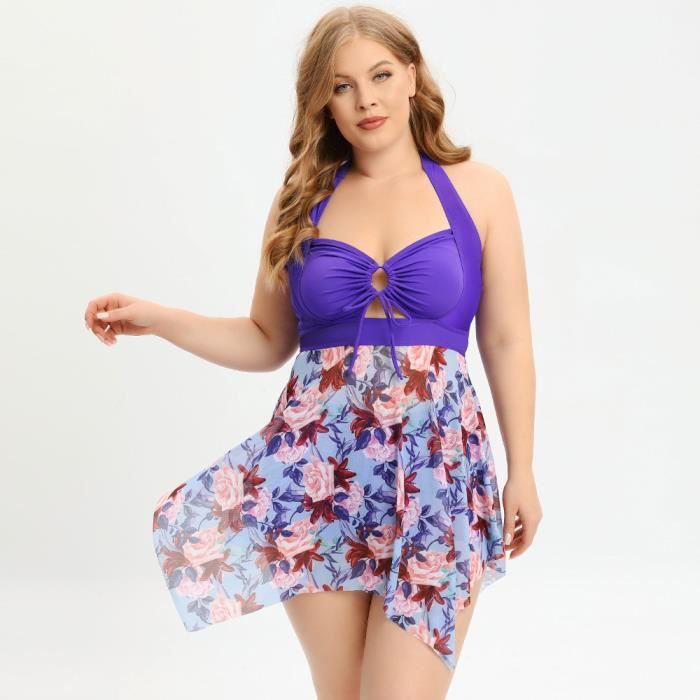 Maillot De Bain Femme Grande Taille Bikini Fendu Cale On Inclus