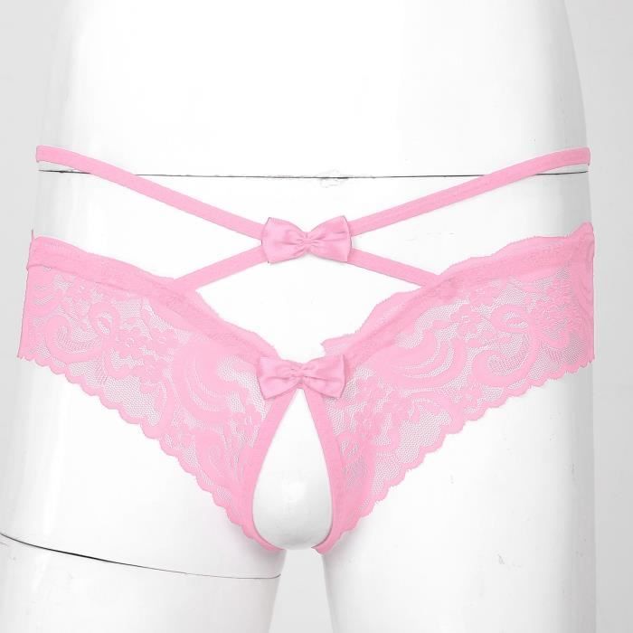 Iefiel Boxer Dentelle Homme Sexy Shorty Sissy Lingerie Jockstrap Gay