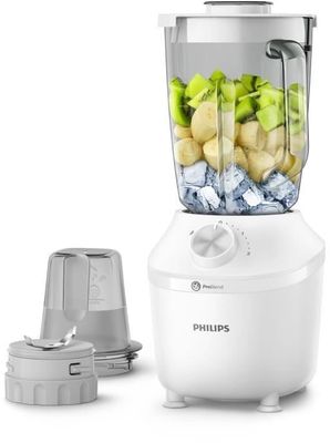 Blender mixeur - PHILIPS - HR2291/20 - Série 3000 avec hachoir - 600W - 2L - Blanc