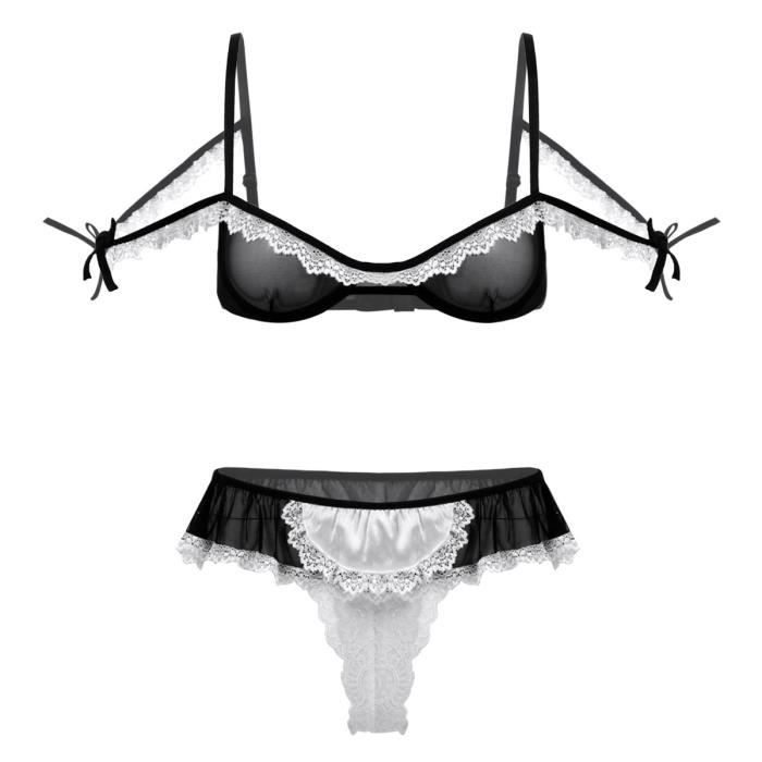 Yizyif Cosplay Soubrette Sexy Femme Ensemble Bikini Erotique Lingerie