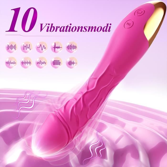Vibromasseur Gode VibroMasseur Femme Homme Sex Toys 10 Modes Realiste
