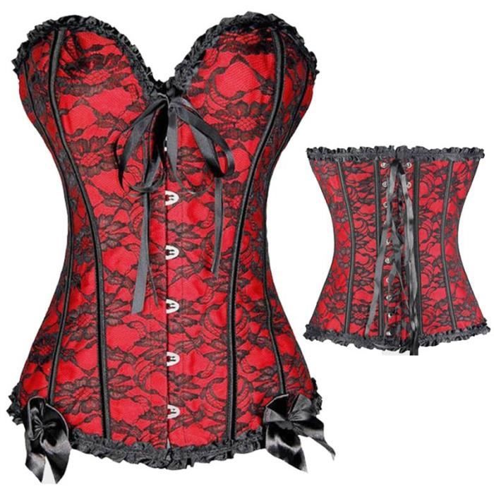 Lingerie Sexy Jacquard à lacets taille arrière formateur Corset haut