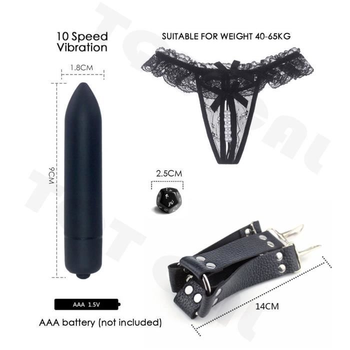 Kit Bdsm Jeu De Bondage Menottes Pinces T Tons Fouet Plug Anal