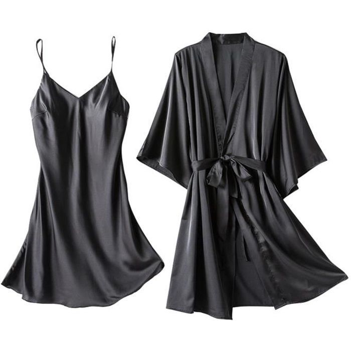 Nuisette Satin Soie Pyjamas Femmes Chemise De Nuit Lingerie Robes Sous Vêtements Vêtements Sexy