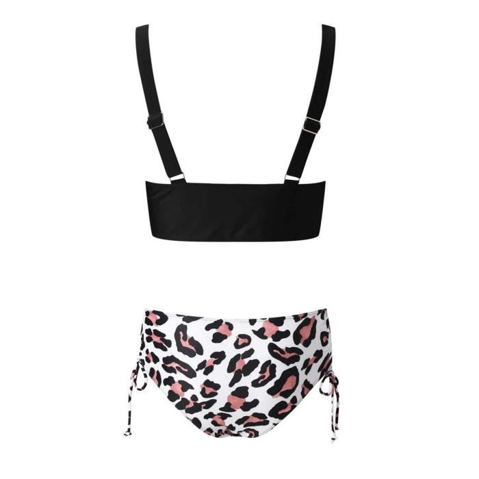 Sexy femmes imprimer dos nu Bikini Bandage deux pièces maillots de bain