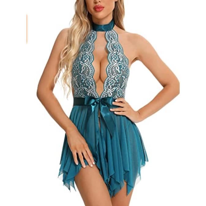Lingerie Sexy Nuisette Femme Lingerie Femme Sexy Ensemble Bleu