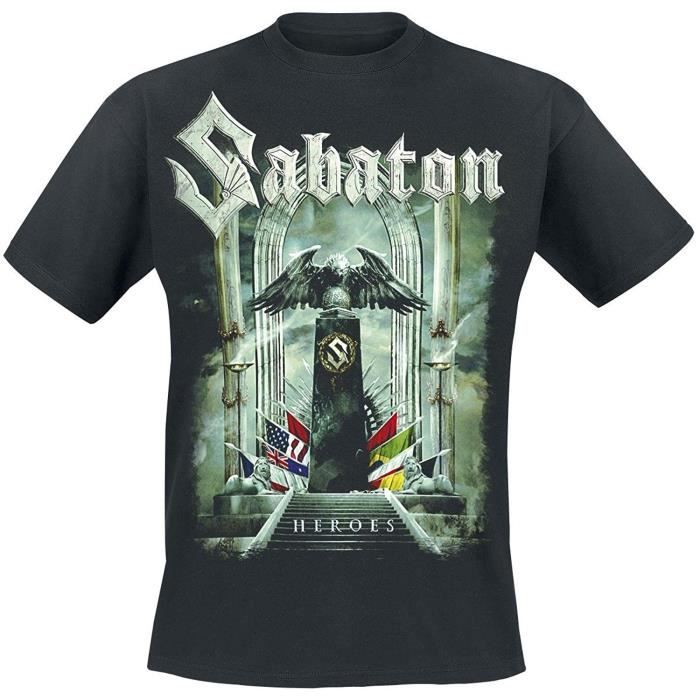 Sabaton Heroes To Hell Back T-Shirt Homme Haute Qualité impressioned Vêtement Tees Harajuku Cartoon Tee Shirt