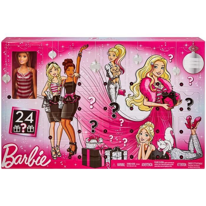 Barbie Calendrier de l Avent Fourni avec Poupée Blonde en maillot de