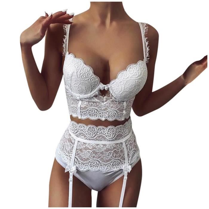 Ensemble De Lingerie Trois Pi Ces Sous V Tements Sexy En Dentelle