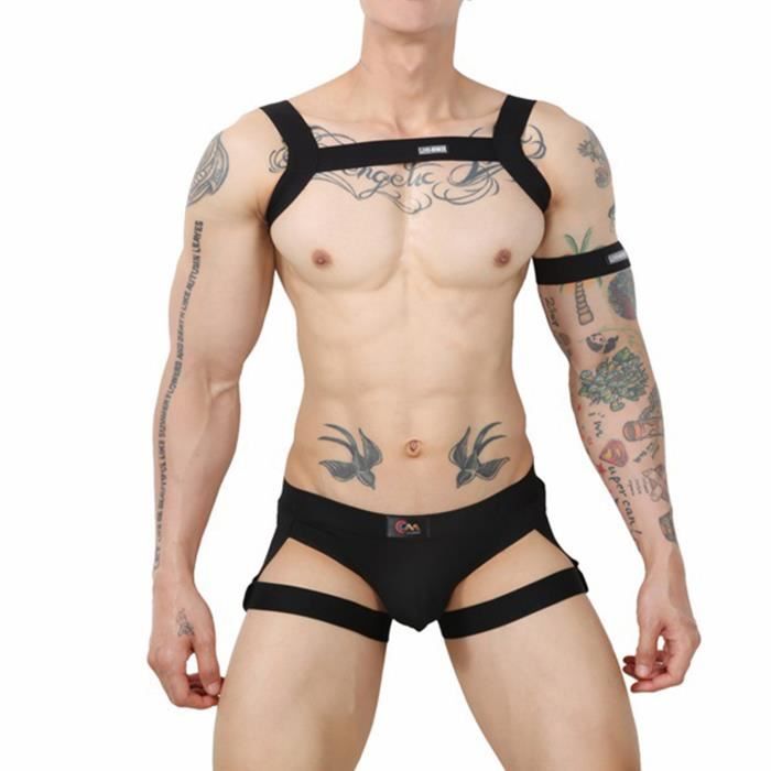 Inhzoy Harnais Homme Sexy Bandage Lingerie Harnais De Poitrine Et G